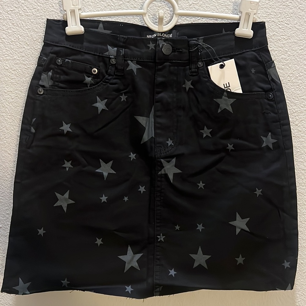 NWT Neon Blonde Tease Denim Skirt